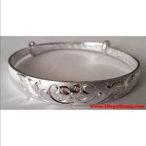 Jewelry - New Flower Design 999 Solid Adjustable Bangle Jewelry - New Flower Design 999 Solid Adjustable Bangle