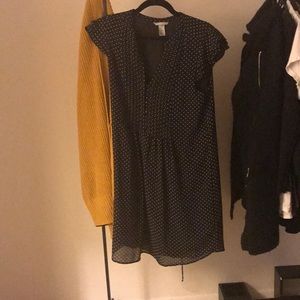 Polka dot flutter sleeve dress