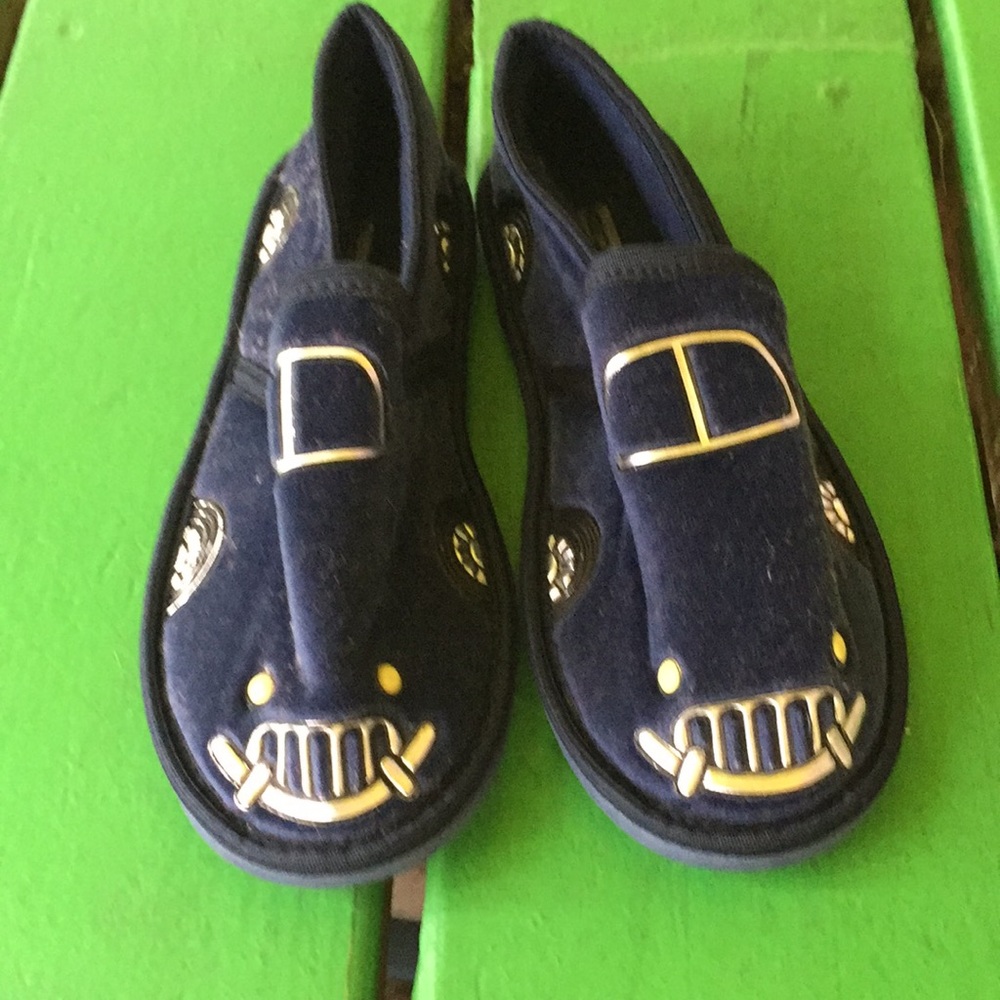 Karamel Corn/Blue Boys car Slippers/Size 2-3 #2013