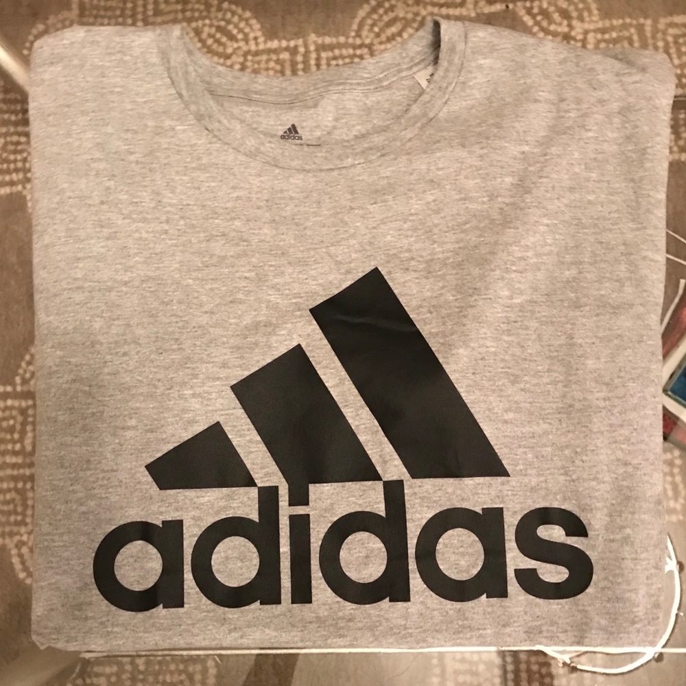 Men’s Gray Adidas T-shirt with black logo