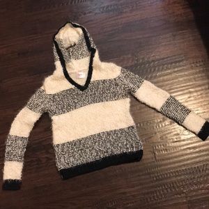 Super soft Fuzzy black/white sweater by Justice