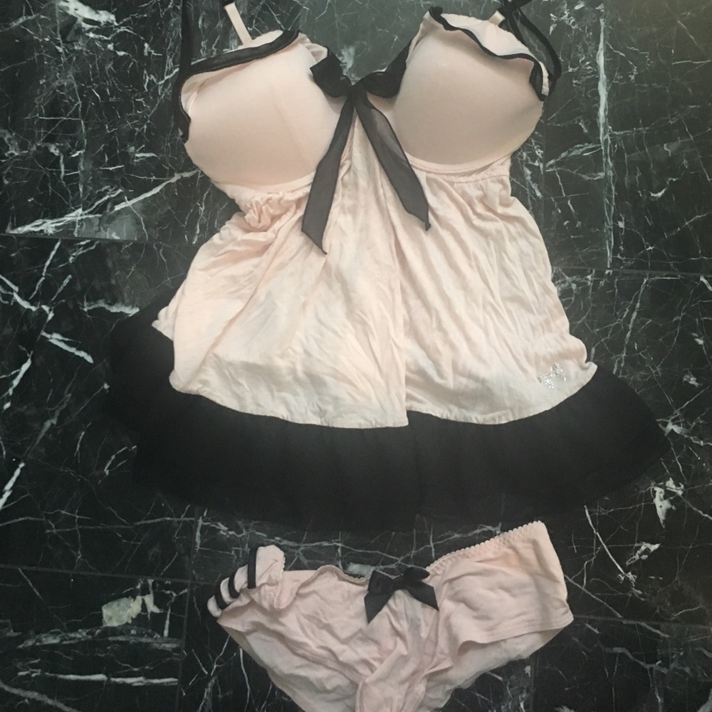 Victoria’s Secret pink babydoll and cheekies