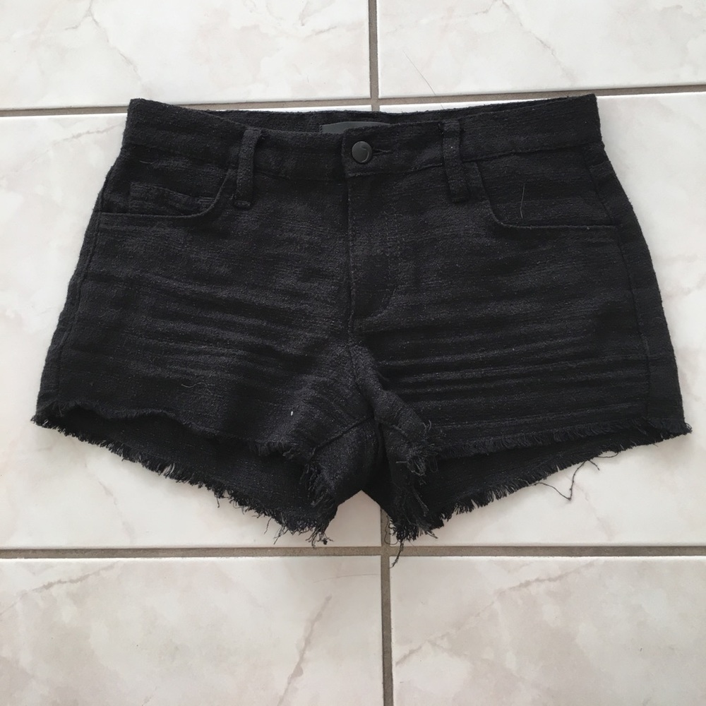 JOE’S JEANS SPARKLY DISTRESSED BLACK SHORTS