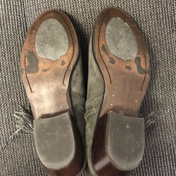 Sam Edelman Paige Web Round Toe Suede Tan Bootie - Picture 4 of 6