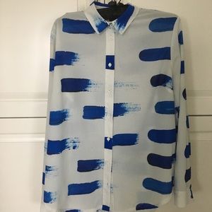 Asos Oxford Style Shirt with Blue Water Color