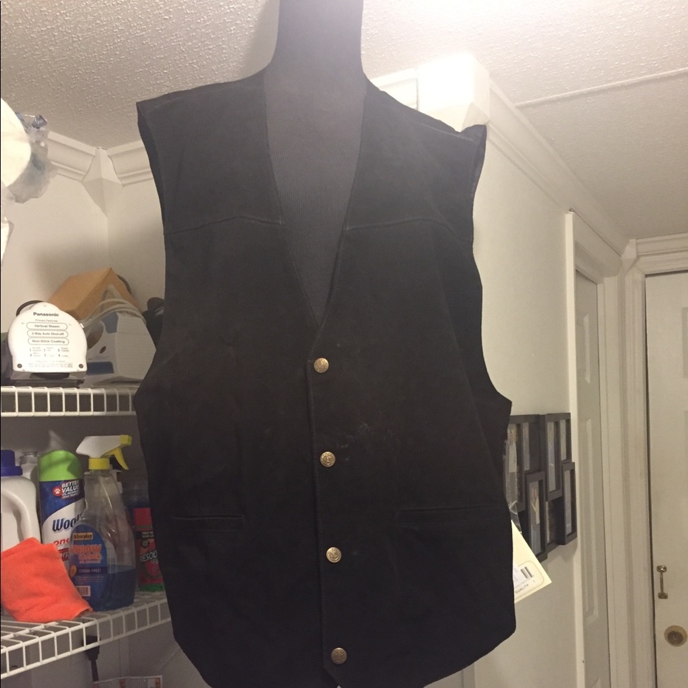 Men’s SCULLY BLACK SATIN vest size 4x
