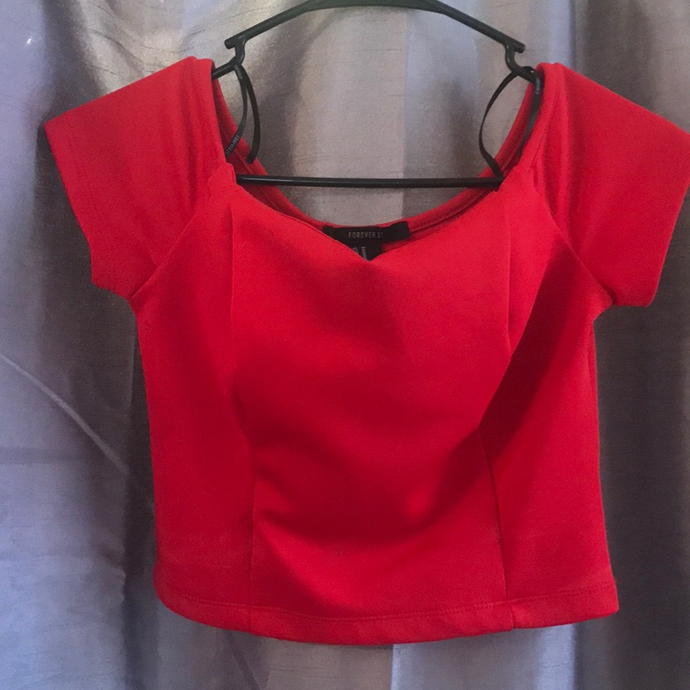 Red crop top