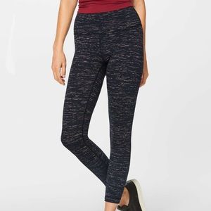 Lululemon wunder under 7/8 tight black/coral