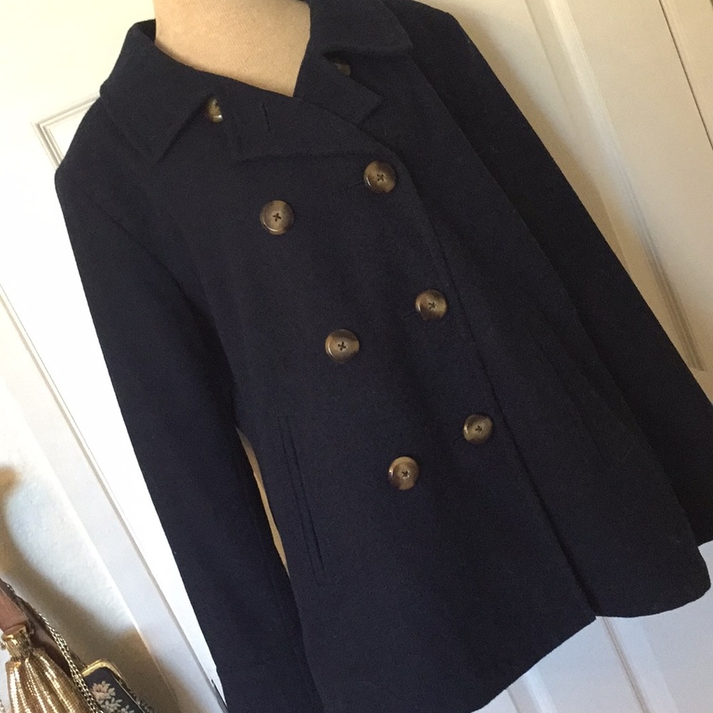 Old Navy Blue Peacoat Pea Coat Double breasted