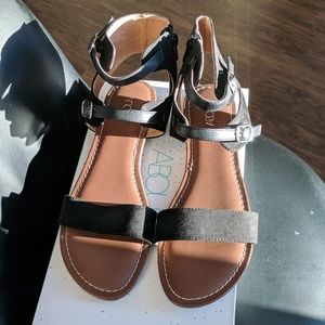 Chick Black Ankle Strap in faux suede