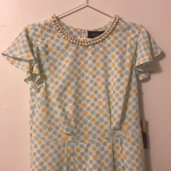 Jason Wu Pinwheel Print Pearl neckline S/S Dress - Picture 2 of 5