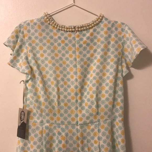 Jason Wu Pinwheel Print Pearl neckline S/S Dress - Picture 4 of 5