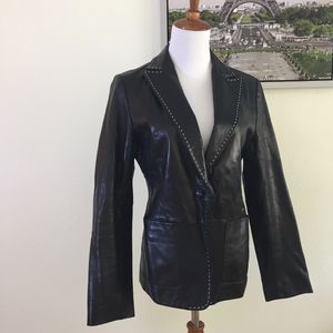 Banana Republic Black Leather Jacket Size 8