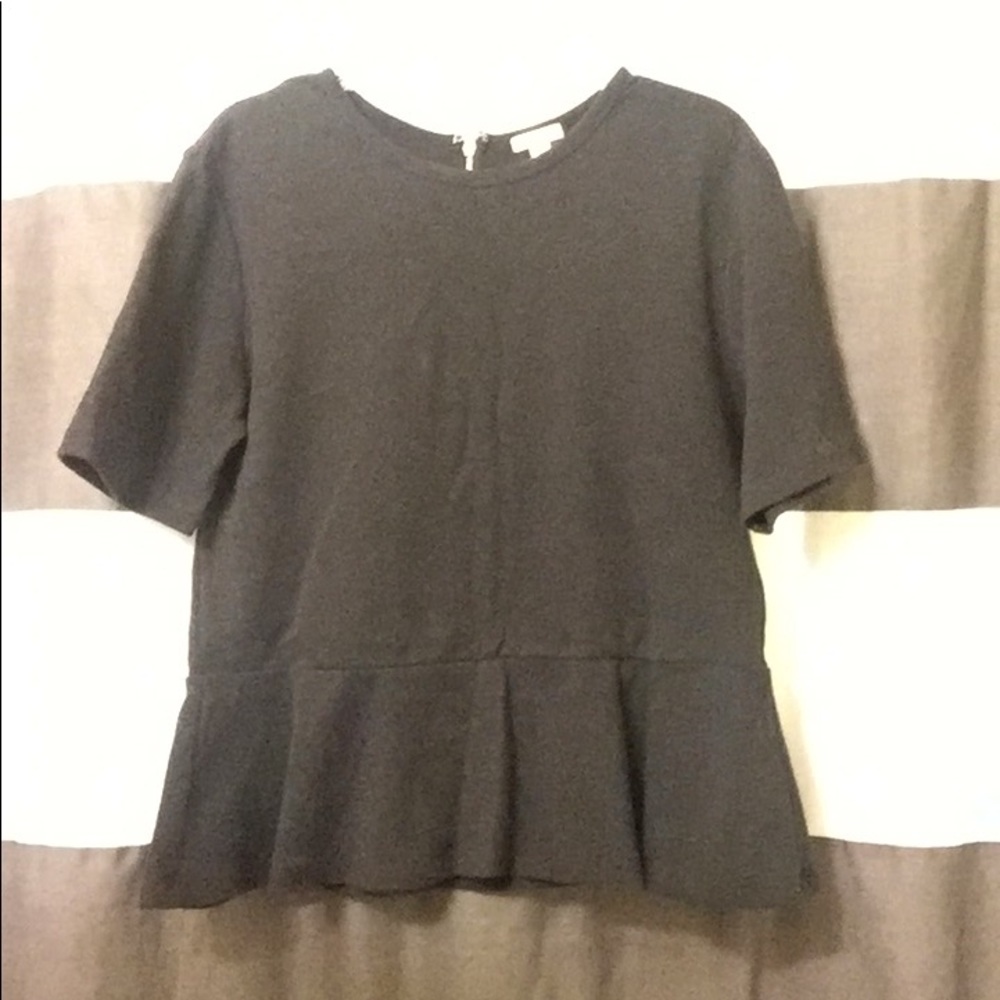 GAP XL charcoal knit peplum top