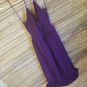 Backless hot purple long dress
