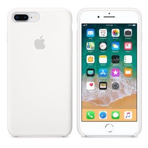 White Apple Silicone iPhone 8 Plus/7 Plus Case