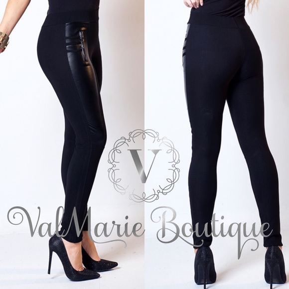 SZ S LAST 1- Stretchy Leatherette leggings - Picture 4 of 6