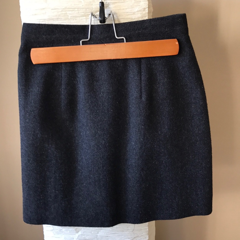 Dark grey wool mini skirt