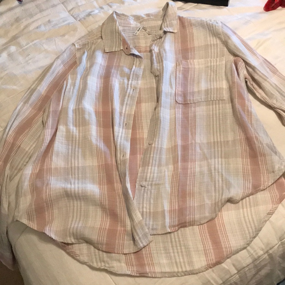 Pink, white, gray flannel