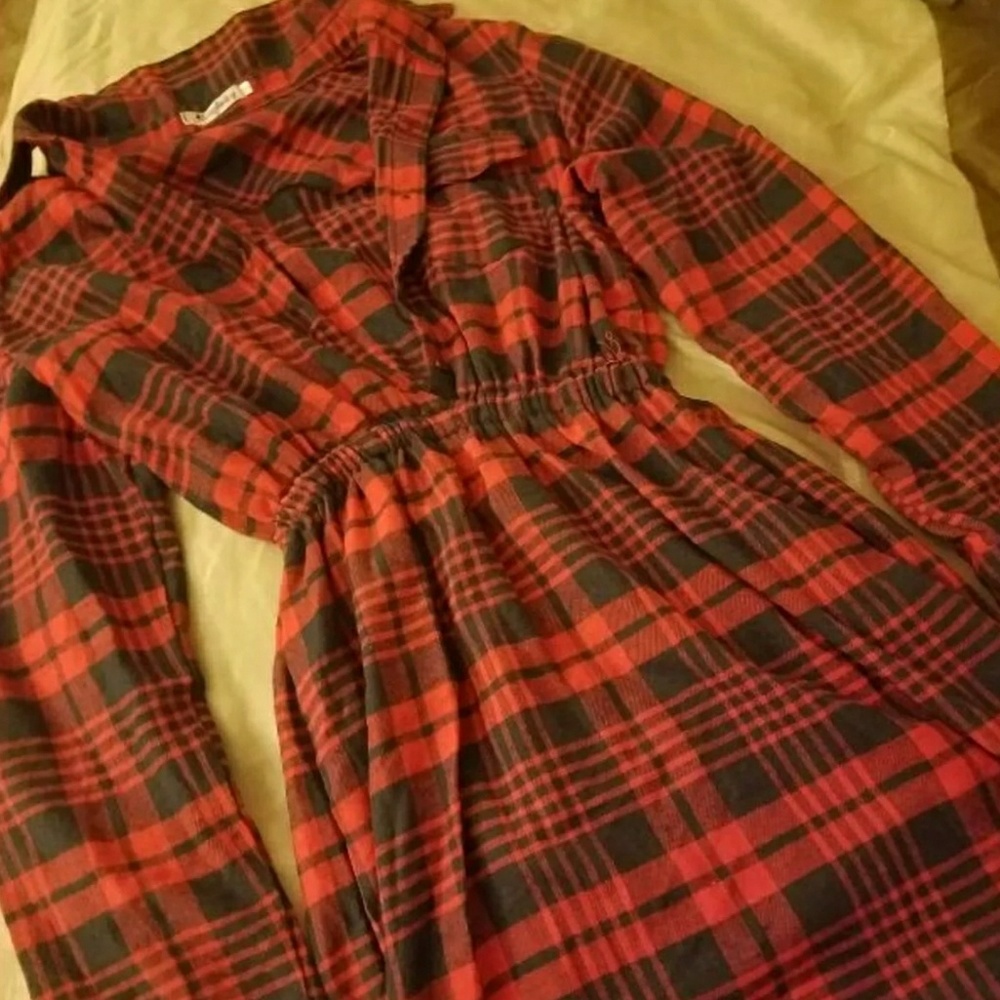 Red & black Plaid Dress Top XXL