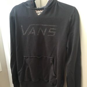 Grey Black Vans Hoodie with Front Pocket