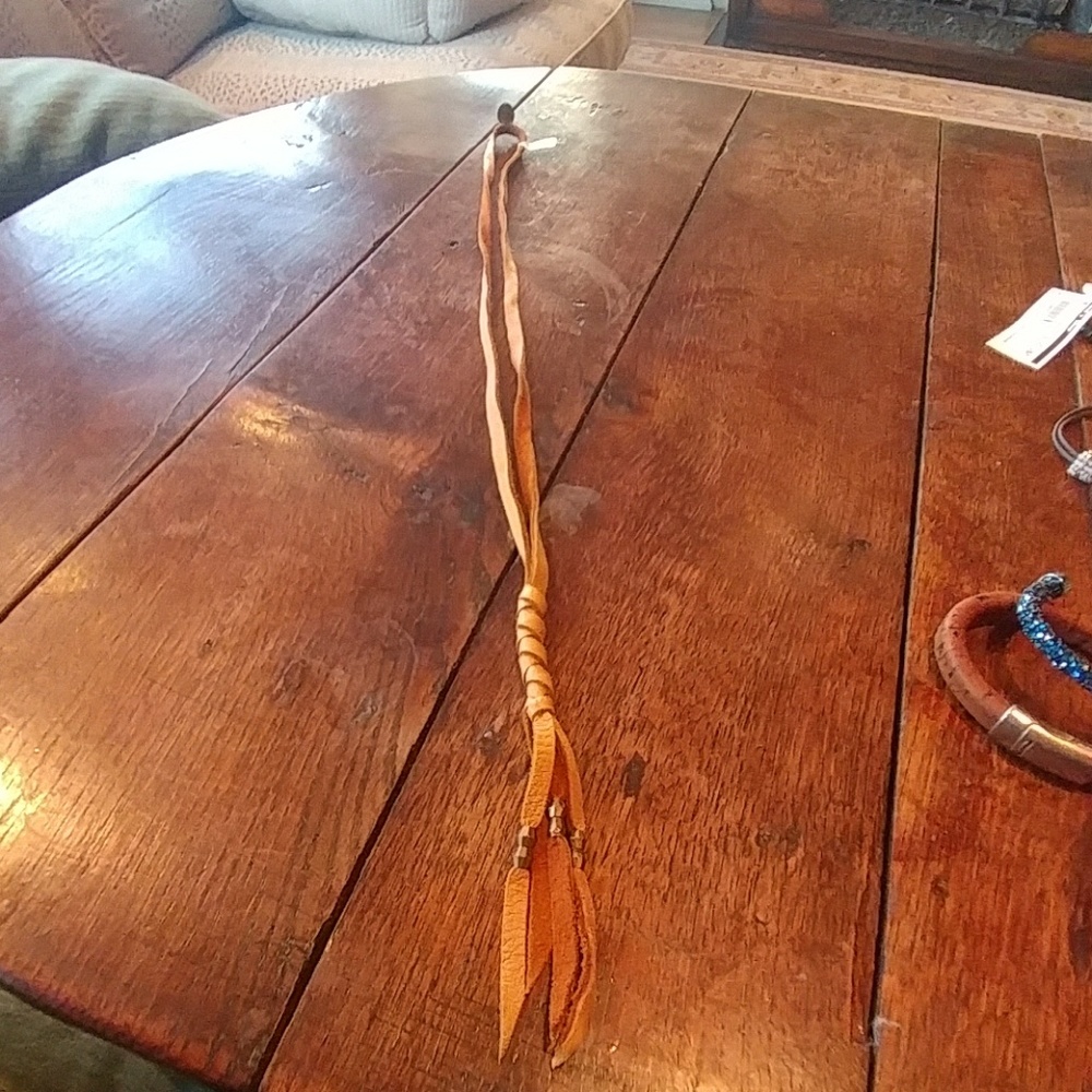 Collins saddle leather twist necklace NWT