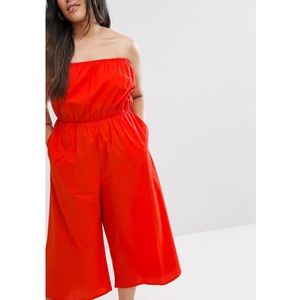ASOS Curve Bandeau Jumpsuit in Cotton