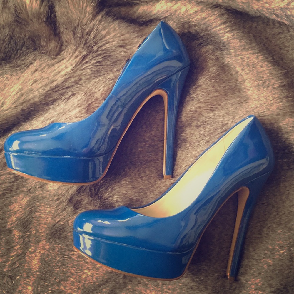 ALDO Cobalt Blue Patent Pumps