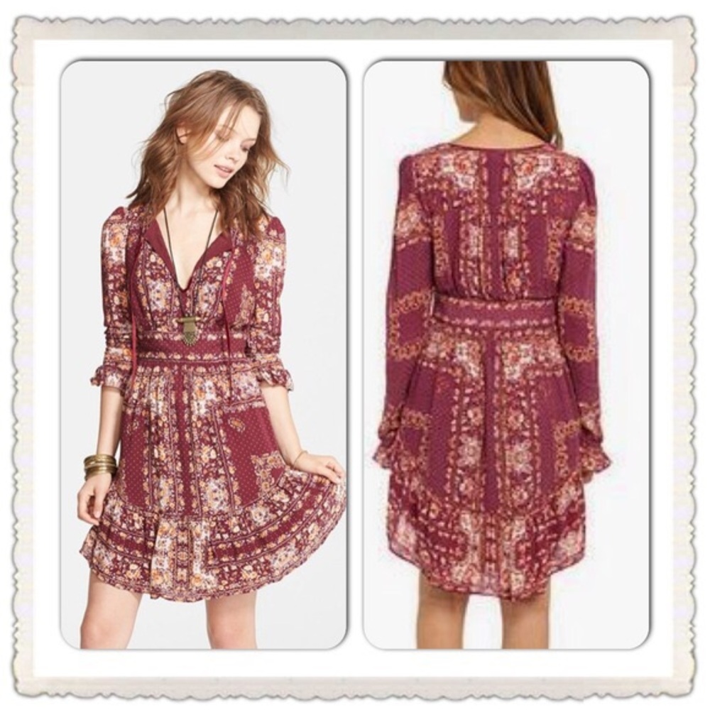 Burgundy Free People Dress