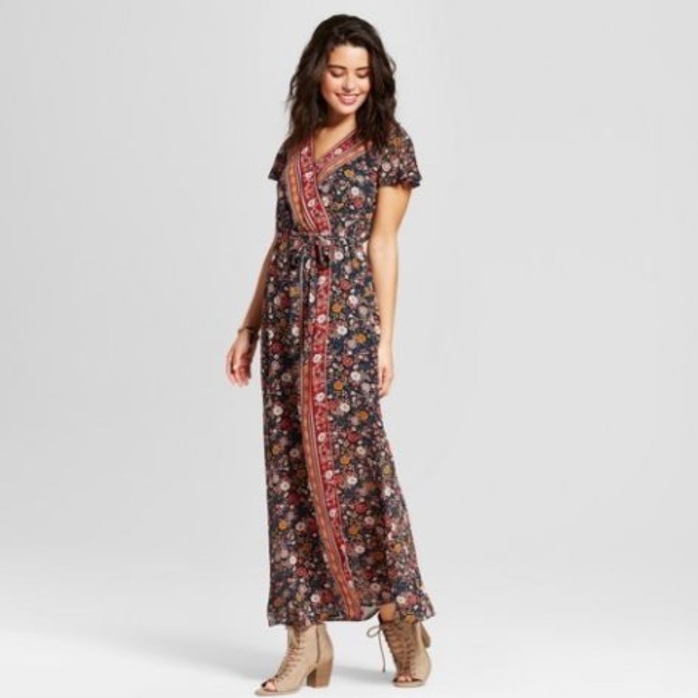 Xhilaration Dress short sleeve maxi  XXL chiffon