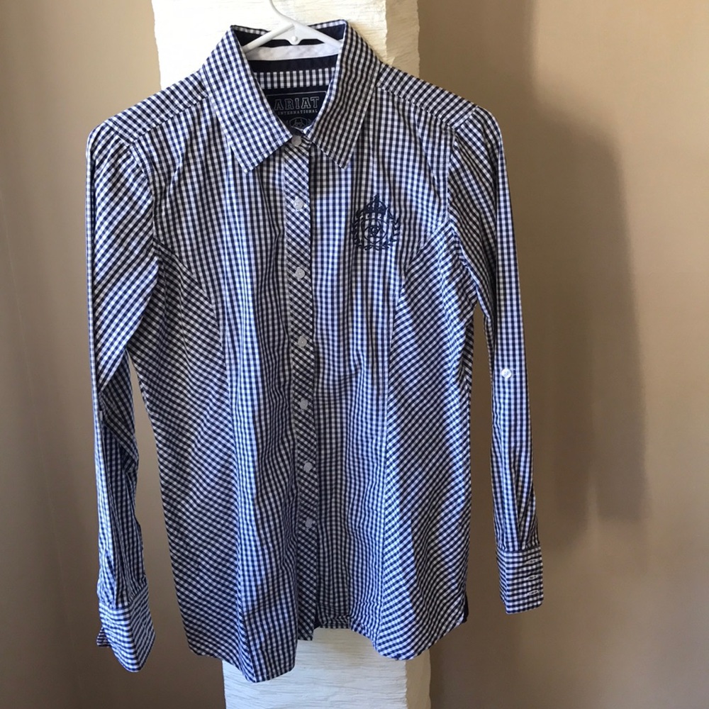 Like new, adorable blue gingham Ariat shirt