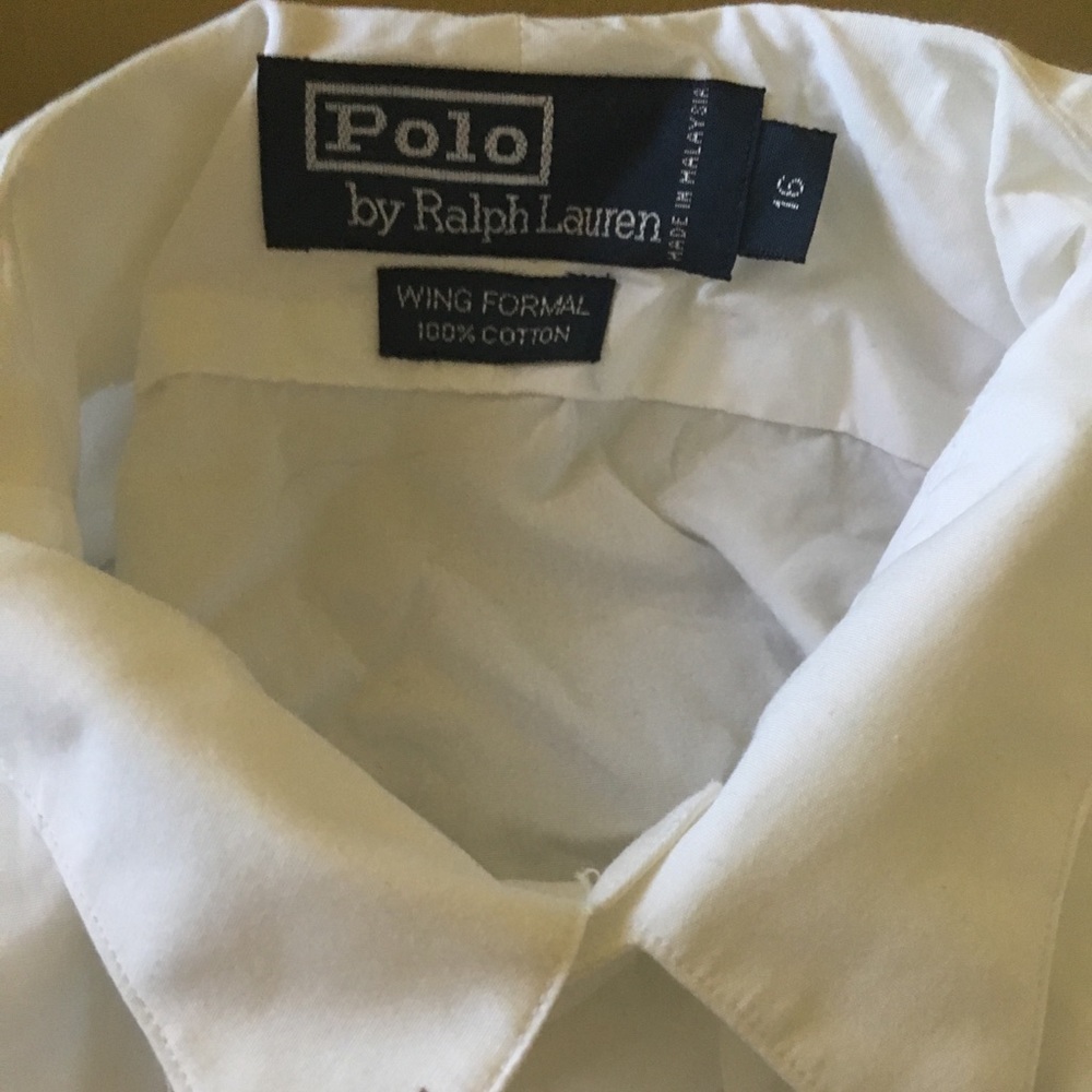 White polo longsleeve button down shirt
