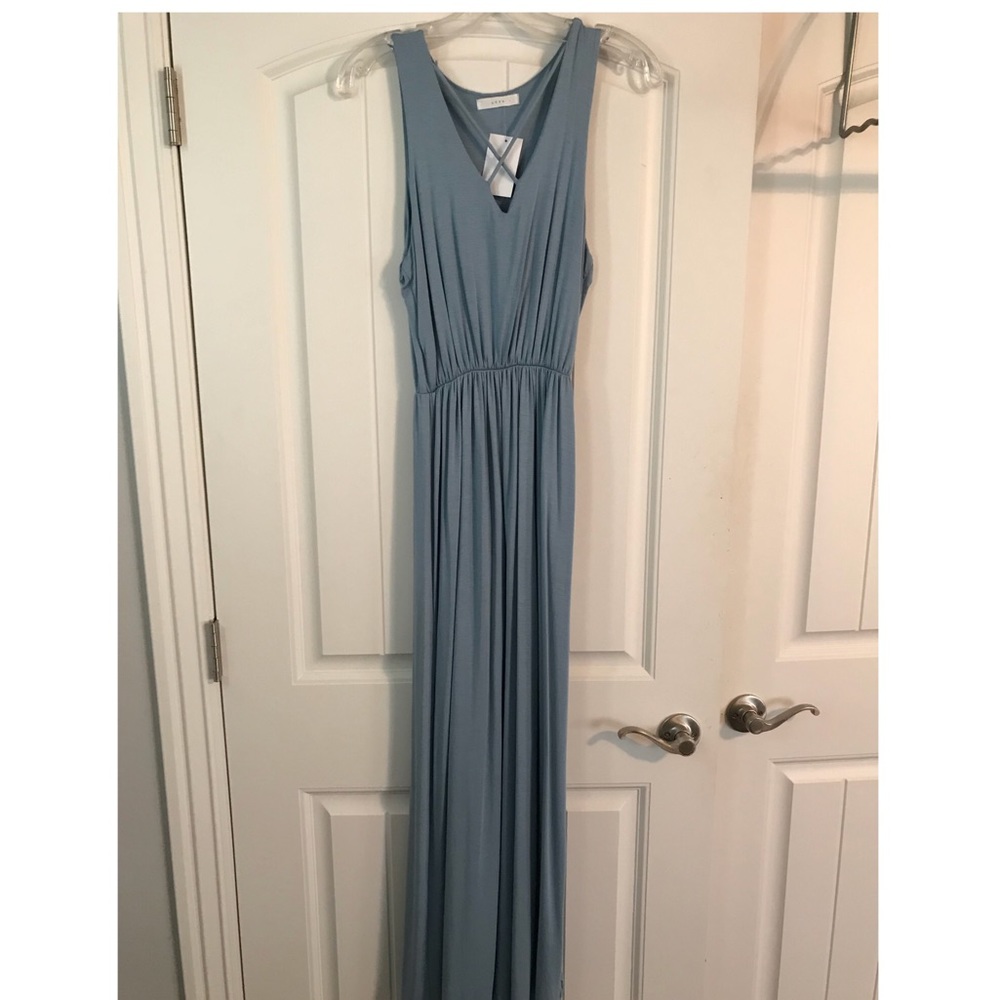 Blue maxi dress.
