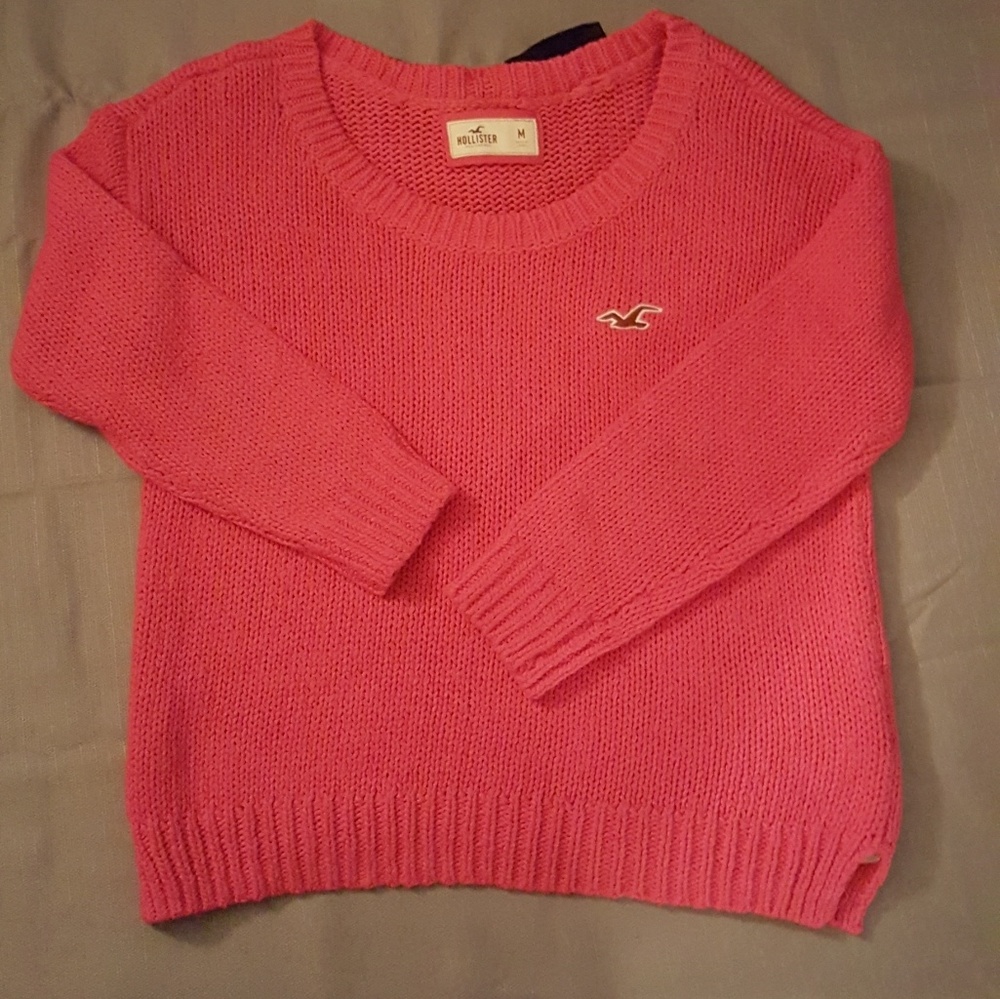 Bright Pink A&F Knit Sweater with Bow