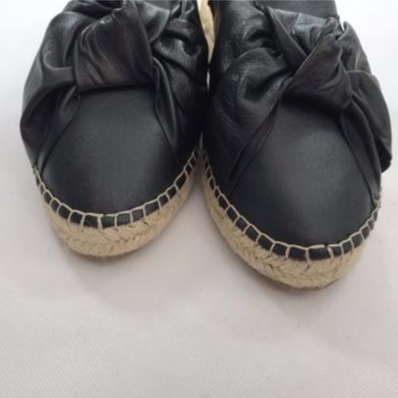 NEW Sam Edelman Black Leather Espadrilles Mules - Picture 8 of 8