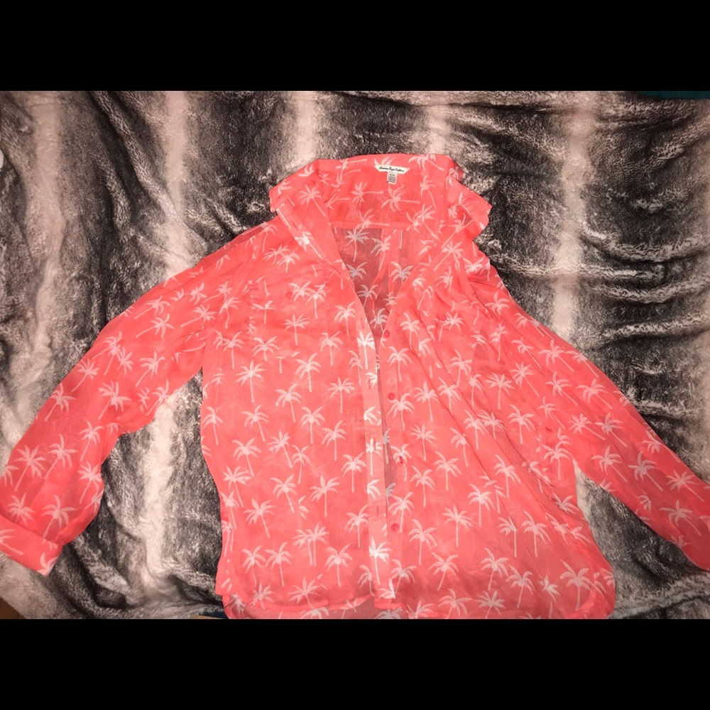 American eagle sheer button up