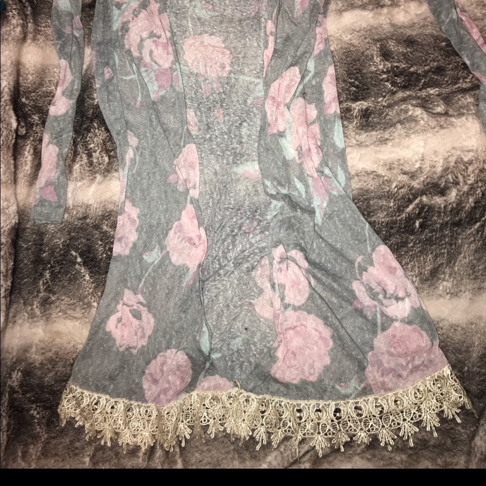 Rose Patterned Cardigan - image 3
