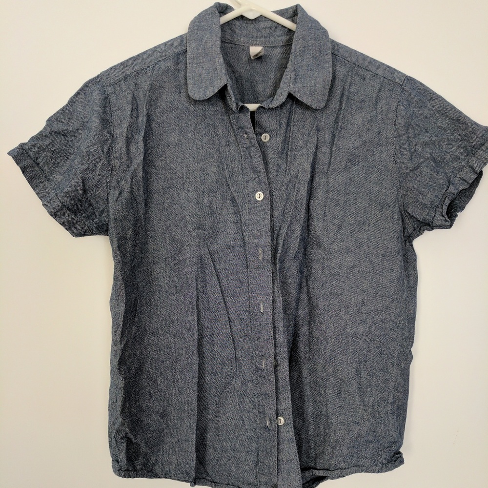 American Apparel Chambray Blouse Size S/M EUC