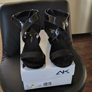 Anne klein patent ankle Strap