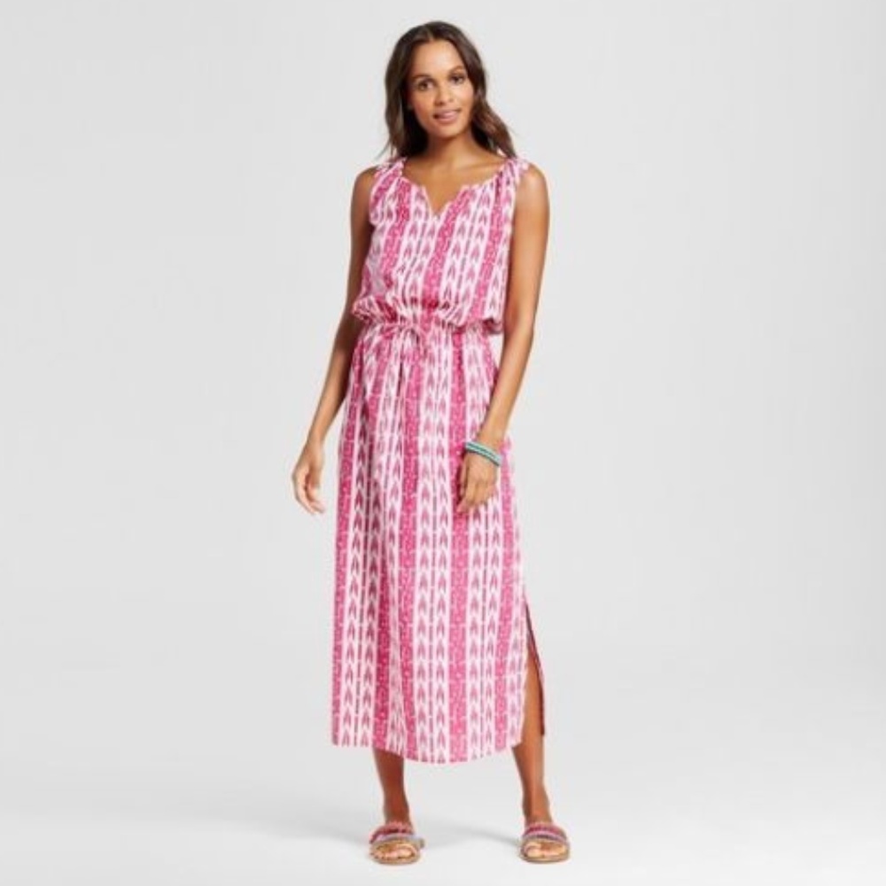 Happy by pink chicken Women's Slim Maxi Dress