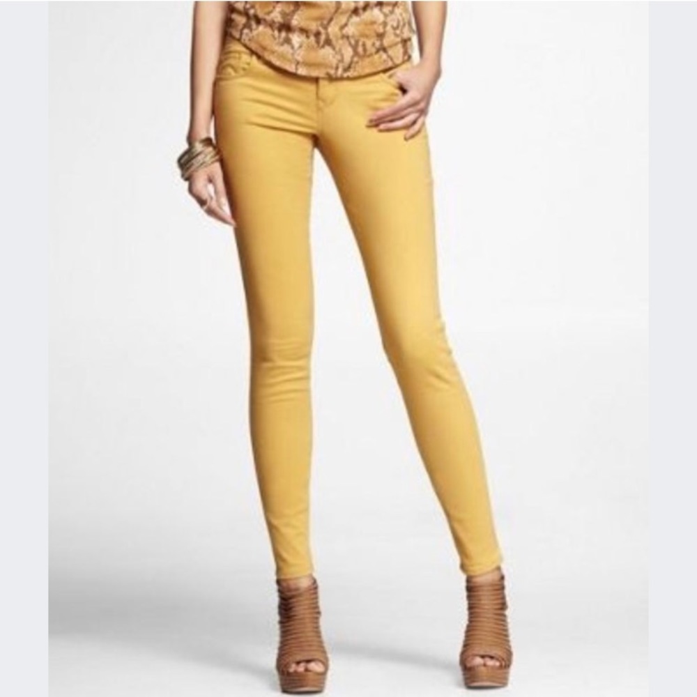 Express Golden Yellow Skinny Jean Leggings- Size 0