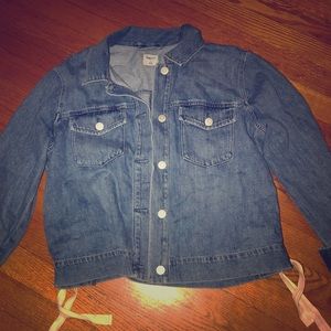 CUTE LACE UP GAP JEAN JACKET
