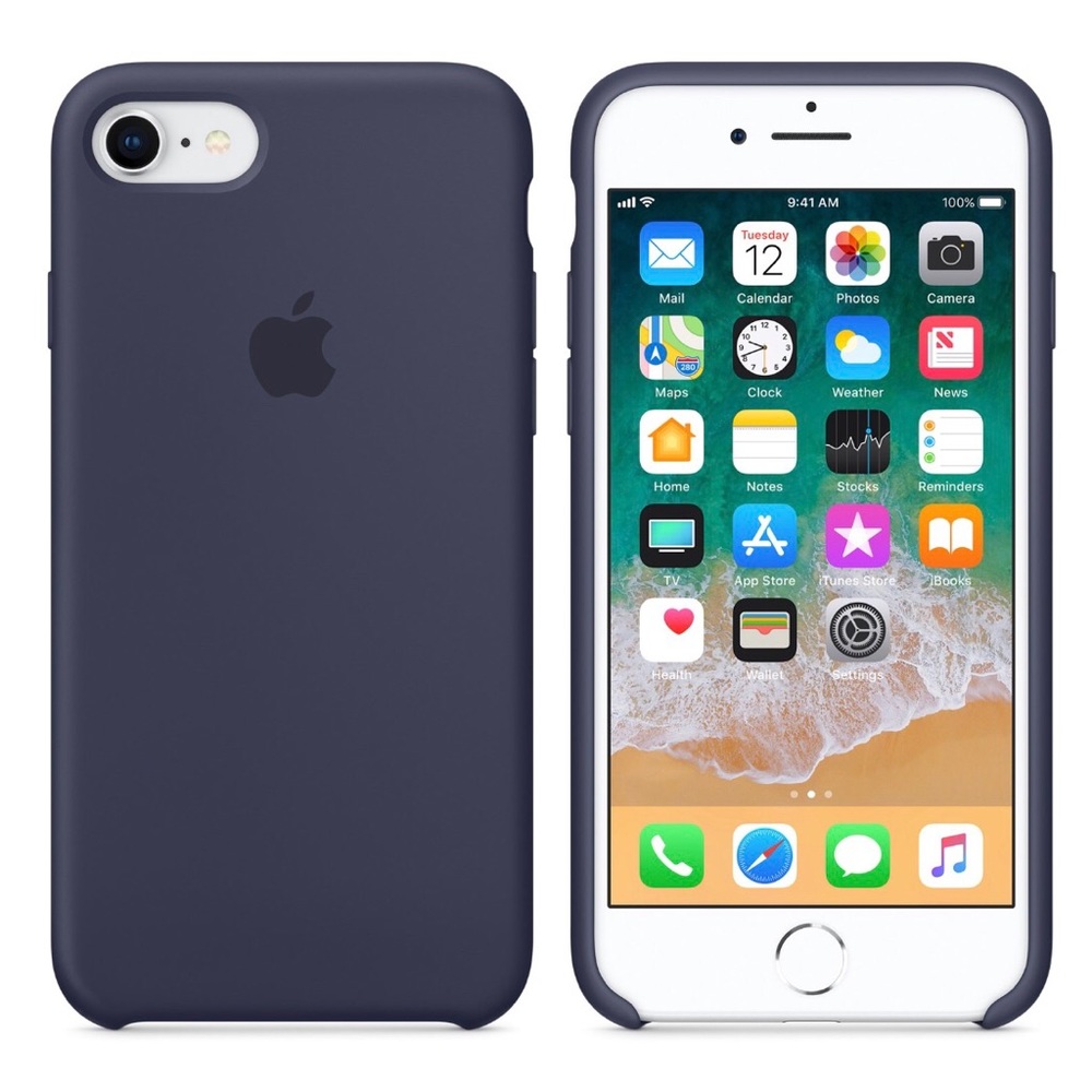 Navy Blue Apple Silicone iPhone 8/7 Case