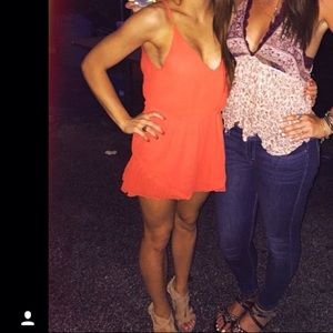 Orange Open Back Romper