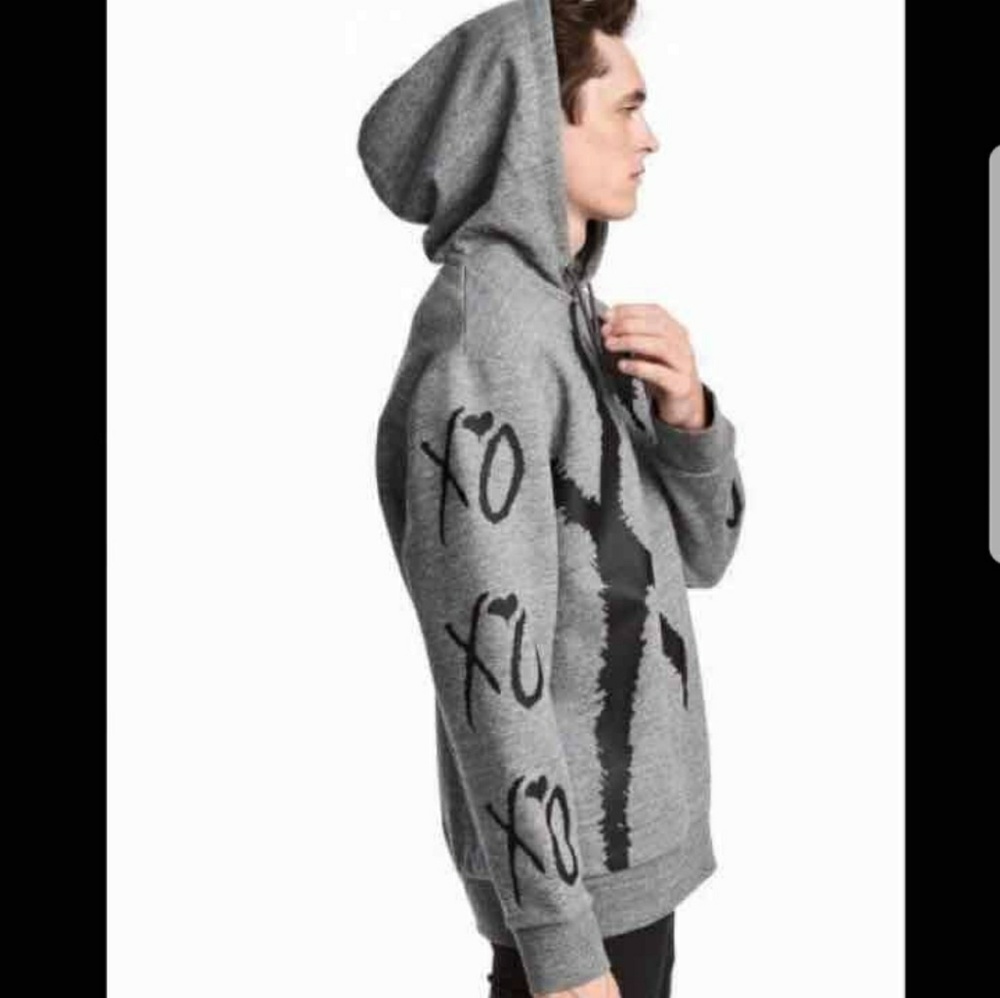 HM x The Weekend Collaboration Gray XO Hoodie - Picture 2 of 5