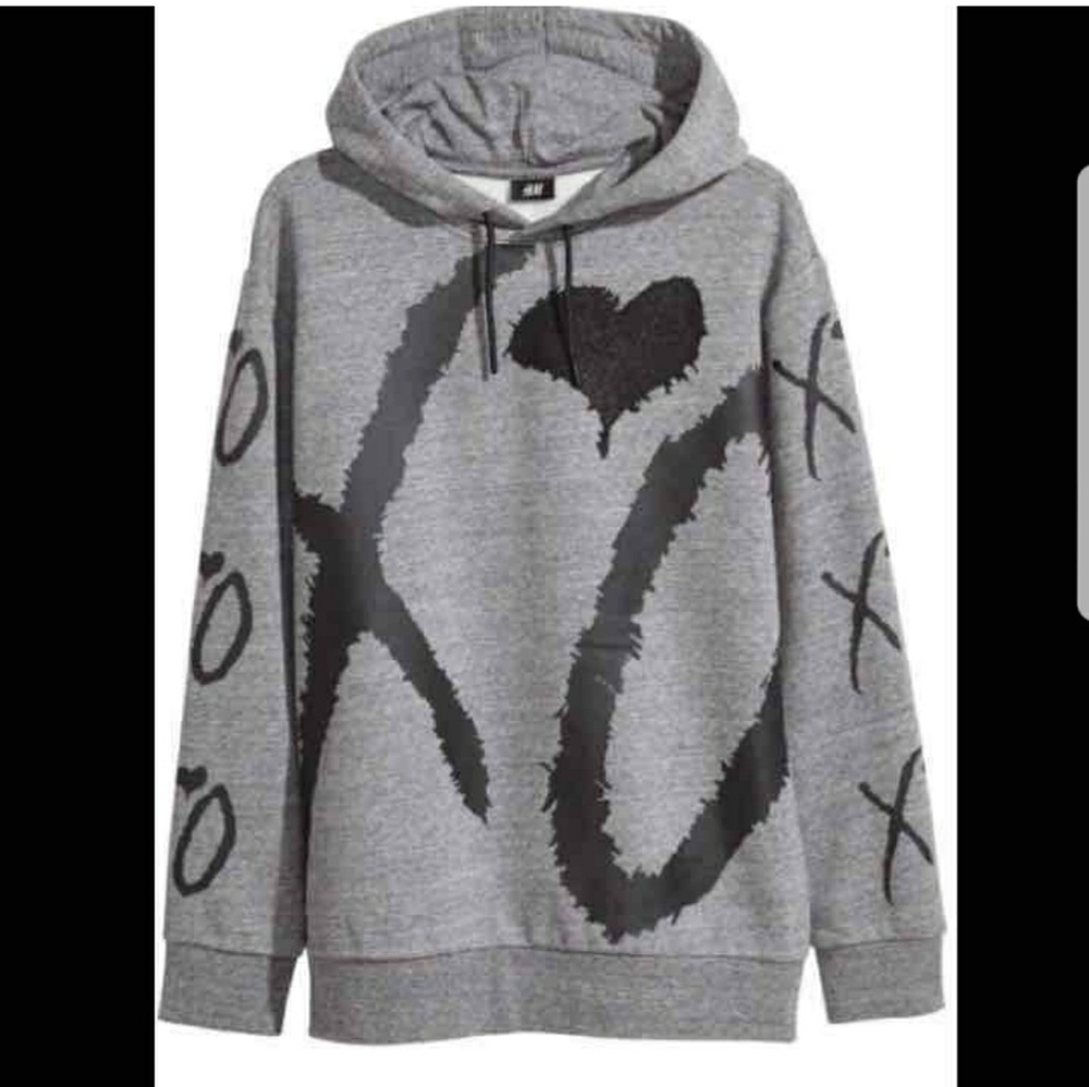 HM x The Weekend Collaboration Gray XO Hoodie - Picture 3 of 5