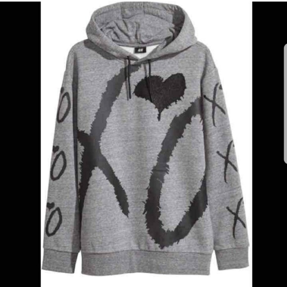 HM x The Weekend Collaboration Gray XO Hoodie - Picture 3 of 5