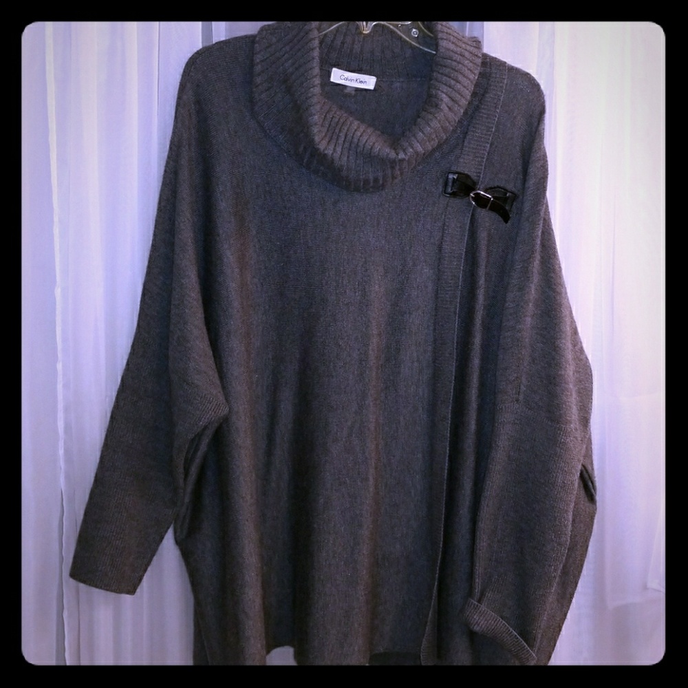 CK Cowell neck poncho sweater