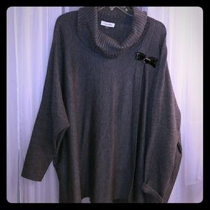 CK Cowell neck poncho sweater