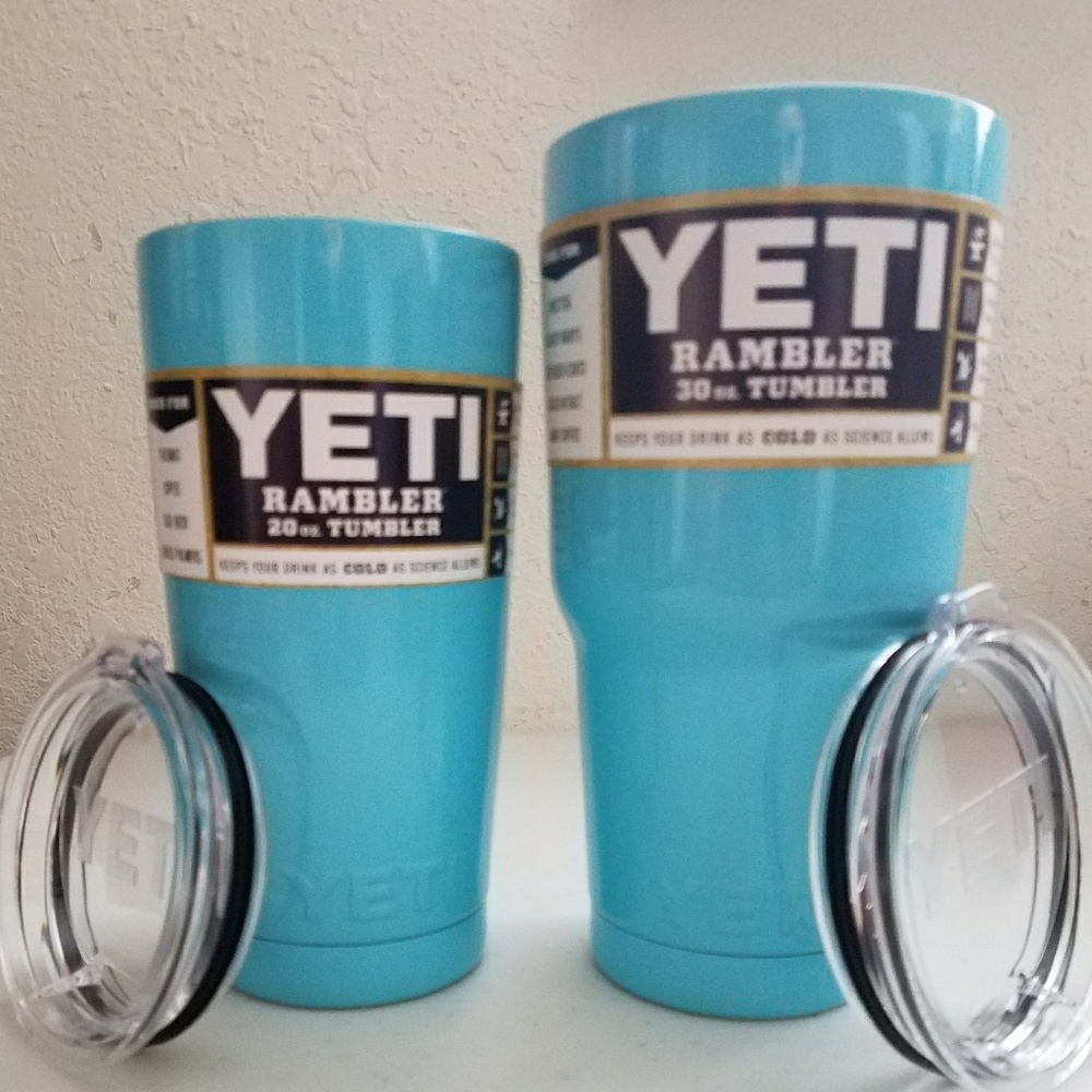 2 30oz. Pink and blue Rambler Tumbler